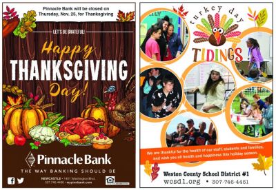 FIRST PLACE, Best Holiday Ad, Daily/Non-daily Division, circ. less than 5,000
Amy Menerey, News Letter Journal, Newcastle, Wyoming FIRST PLACE, Best Holiday Ad, Daily/Non-daily Division, circ. less than 5,000
Amy Menerey, News Letter Journal, Newcastle, Wyoming