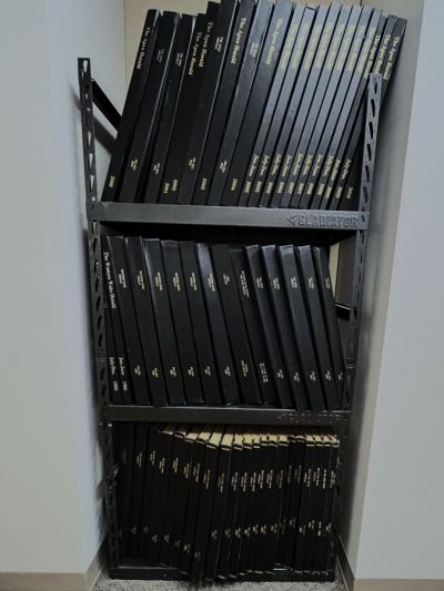 Pictured are a few of the bound volumes containing issues of The Apex Herald/Western Wake News. Pictured are a few of the bound volumes containing issues of The Apex Herald/Western Wake News.
