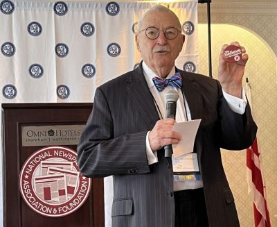 South Carolina First Amendment attorney Jay Bender speaks to attendees of the National Newspaper Association Foundation s 137th Annual Convention & Trade Show. (Teri Saylor)