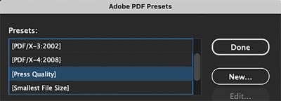 Step 1: Define a PDF Preset Step 1: Define a PDF Preset