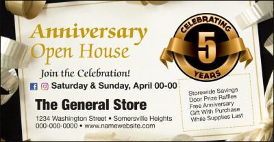 Of course, any business can celebrate an anniversary, even if it’s for one year in operation. An anniversary just means more when it’s an impressive number.
Your advertiser could throw a party to celebrate the anniversary of when they opened their doors. They could invite customers to drop by for a slice of birthday cake or have a sale featuring “throwback prices” on selected products. Of course, any business can celebrate an anniversary, even if it’s for one year in operation. An anniversary just means more when it’s an impressive number.
Your advertiser could throw a party to celebrate the anniversary of when they opened their doors. They could invite customers to drop by for a slice of birthday cake or have a sale featuring “throwback prices” on selected products.