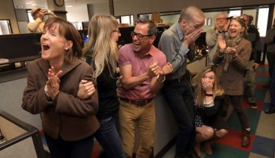 Press Democrat staff members learn they won the Pulitzer Prize for breaking news coverage of the deadly North Bay wildfires (Press Democrat)