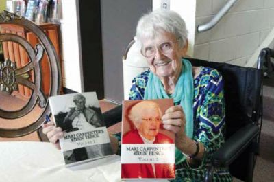 Marj Carpenter is pictured at one of her book signings at the Heritage Museum, holding up both of her Ridin’ Fence books, which are available at Heritage Museum. Marj Carpenter was an author, a well–known, respected, trusted and adored journalist and a friend to many. Marj Carpenter is pictured at one of her book signings at the Heritage Museum, holding up both of her Ridin’ Fence books, which are available at Heritage Museum. Marj Carpenter was an author, a well–known, respected, trusted and adored journalist and a friend to many.