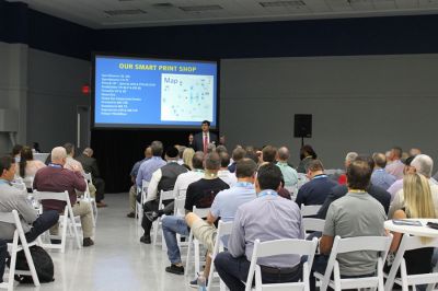 Felix Mueller, President of Heidelberg Americas, presents at the “Productivity through Connectivity” event Felix Mueller, President of Heidelberg Americas, presents at the “Productivity through Connectivity” event