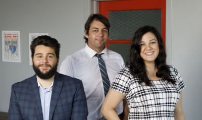 Former 22nd Media editors from L to R: Martin Carlino, Joe Coughlin and Megan Bernard are starting a new nonprofit news site this fall. (Rife Ponce Photography)